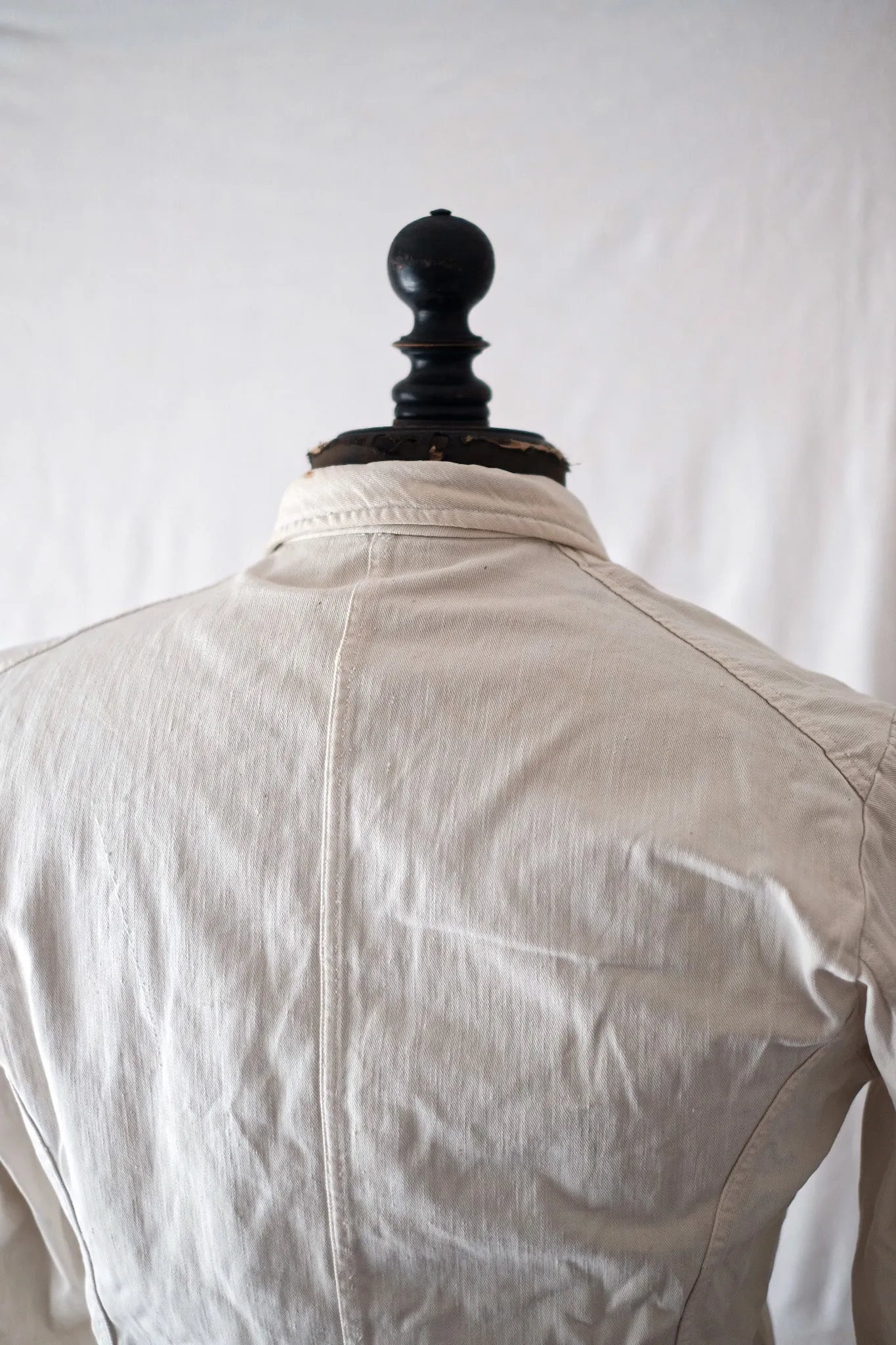 [~ 40's] Veste de serre-serre en coton blanc vintage français