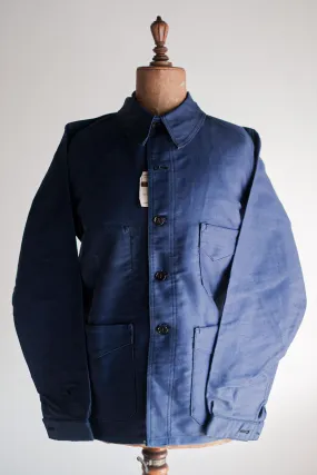 [~ 40's] Veste de travail de moleskin bleu vintage française Stock Dead