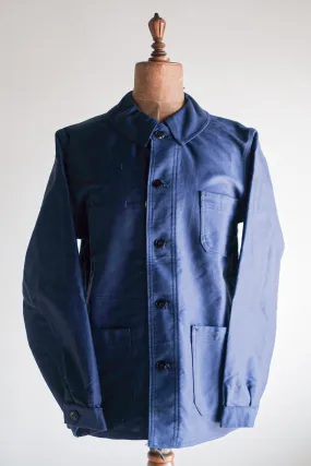 [~ 50's] Veste de travail de moleskin bleu vintage française Stock Dead