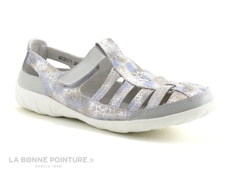 Achat chaussures Enza Nucci Femme Chaussure aérée, vente Enza Nucci WS3501 Gris Argent Bleu - Chaussure aeree