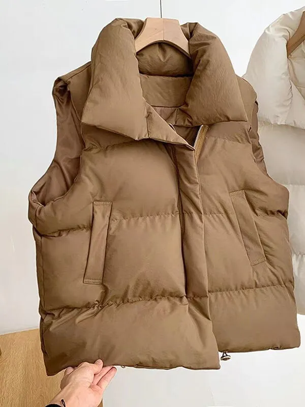 Airchics manteau avec poches fermeture éclair sans manches femme décontracté