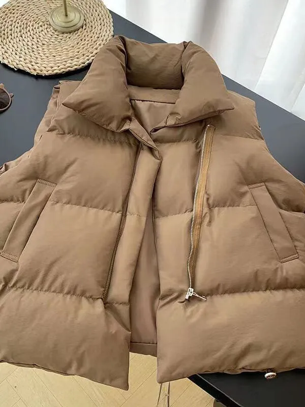 Airchics manteau avec poches fermeture éclair sans manches femme décontracté