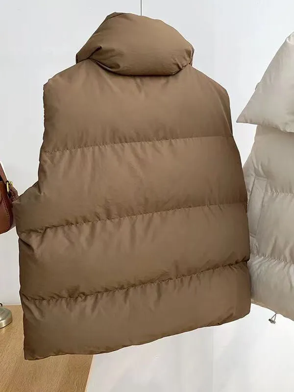 Airchics manteau avec poches fermeture éclair sans manches femme décontracté