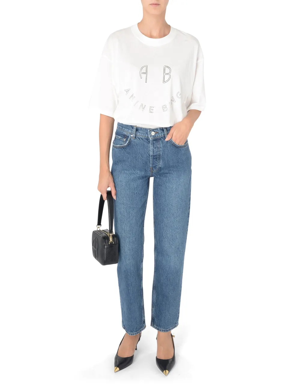 Anine Bing Jeans Benson en coton bleu