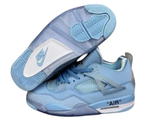 Baskets Air Jordan 4 Retro Off-White Blue