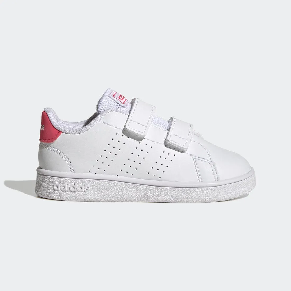 Baskets à scratch bébé - ADIDAS ADVANTAGE blanc/rose