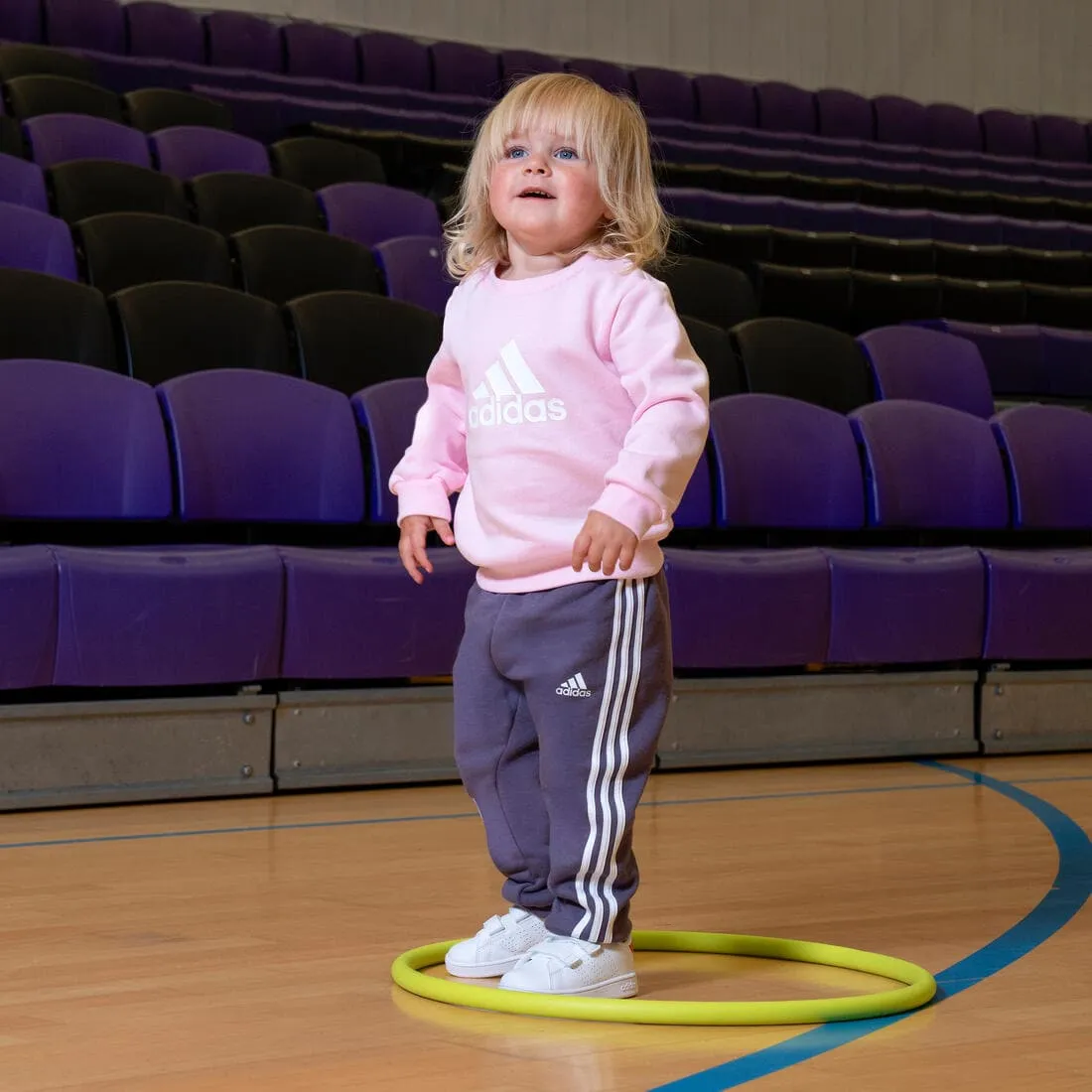 Baskets à scratch bébé - ADIDAS ADVANTAGE blanc/rose