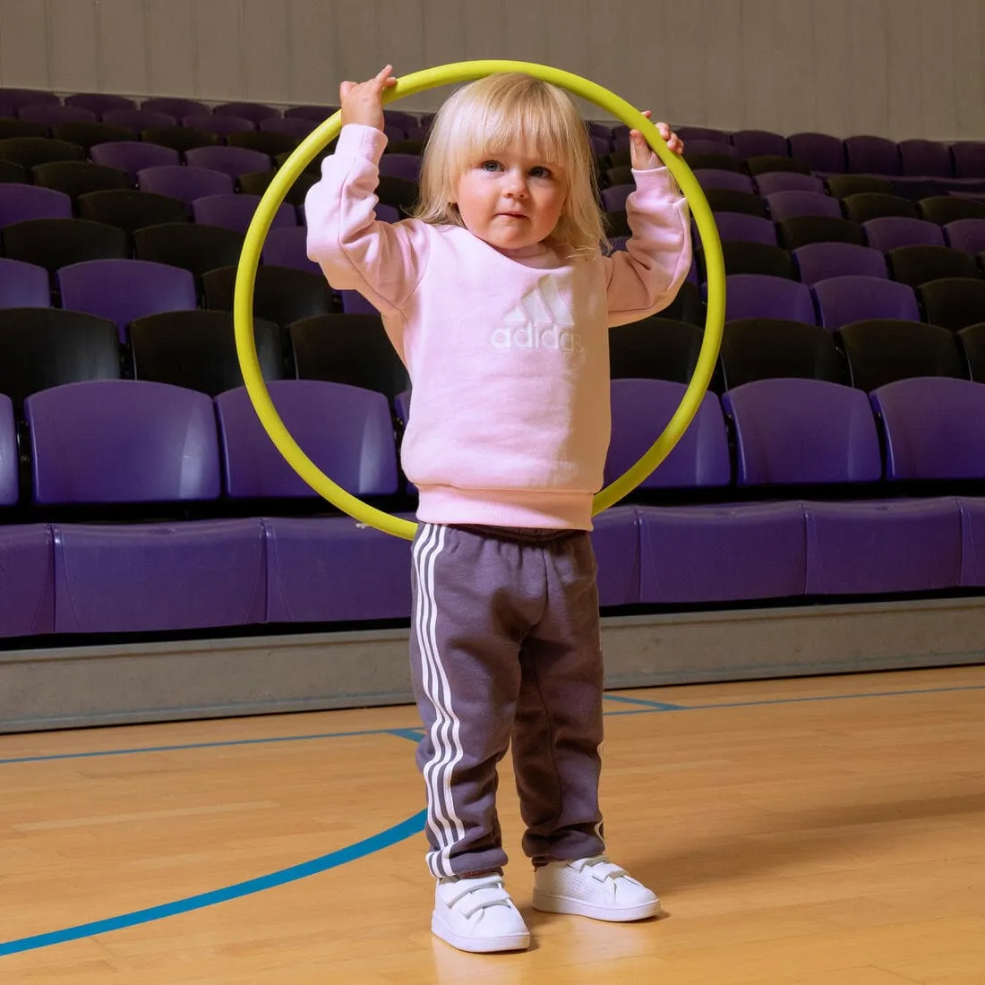 Baskets à scratch bébé - ADIDAS ADVANTAGE blanc/rose