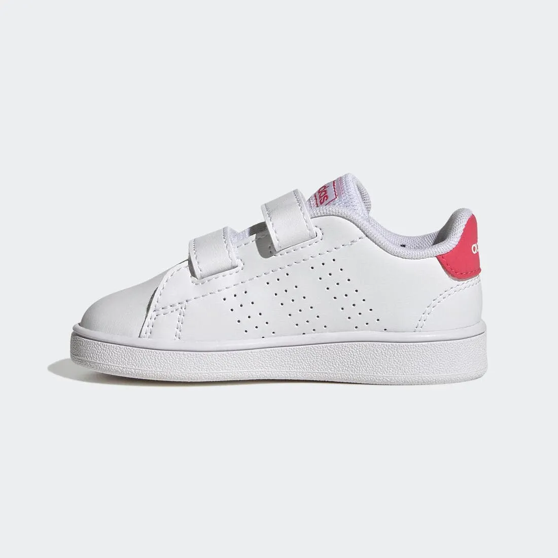 Baskets à scratch bébé - ADIDAS ADVANTAGE blanc/rose