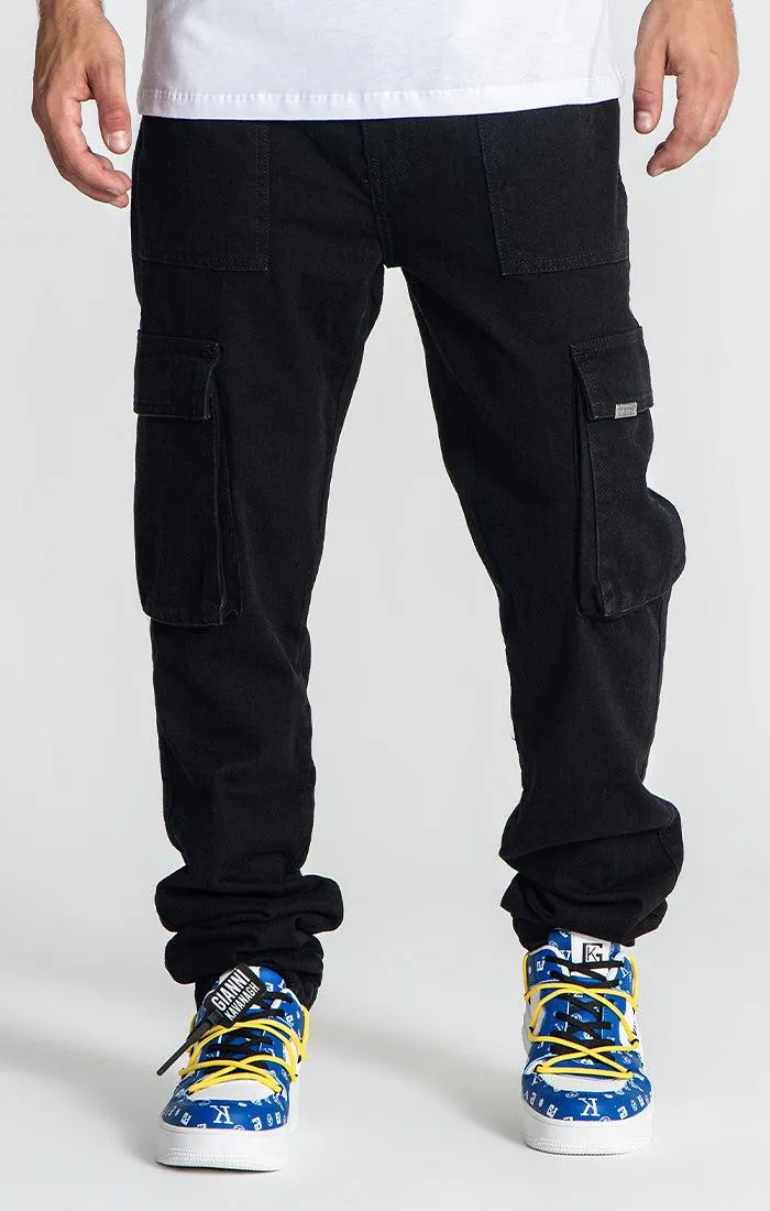 Black Hybrid Cargo Jeans