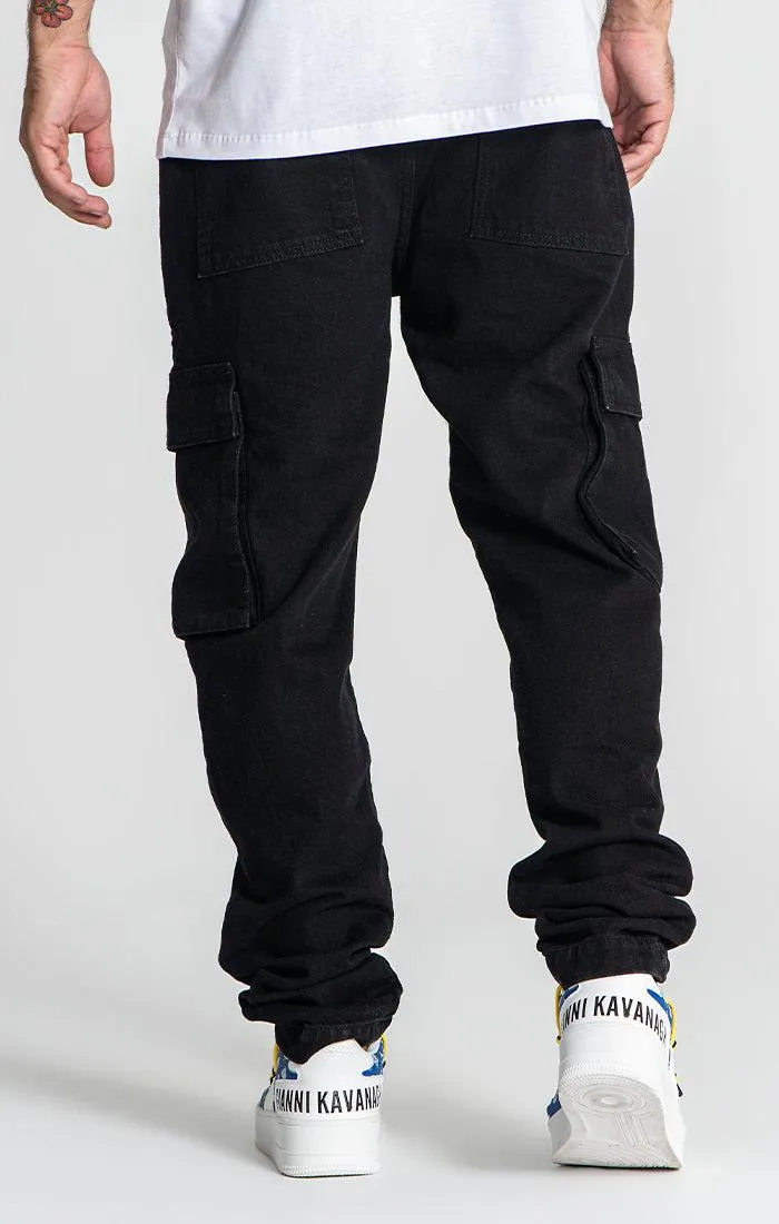 Black Hybrid Cargo Jeans