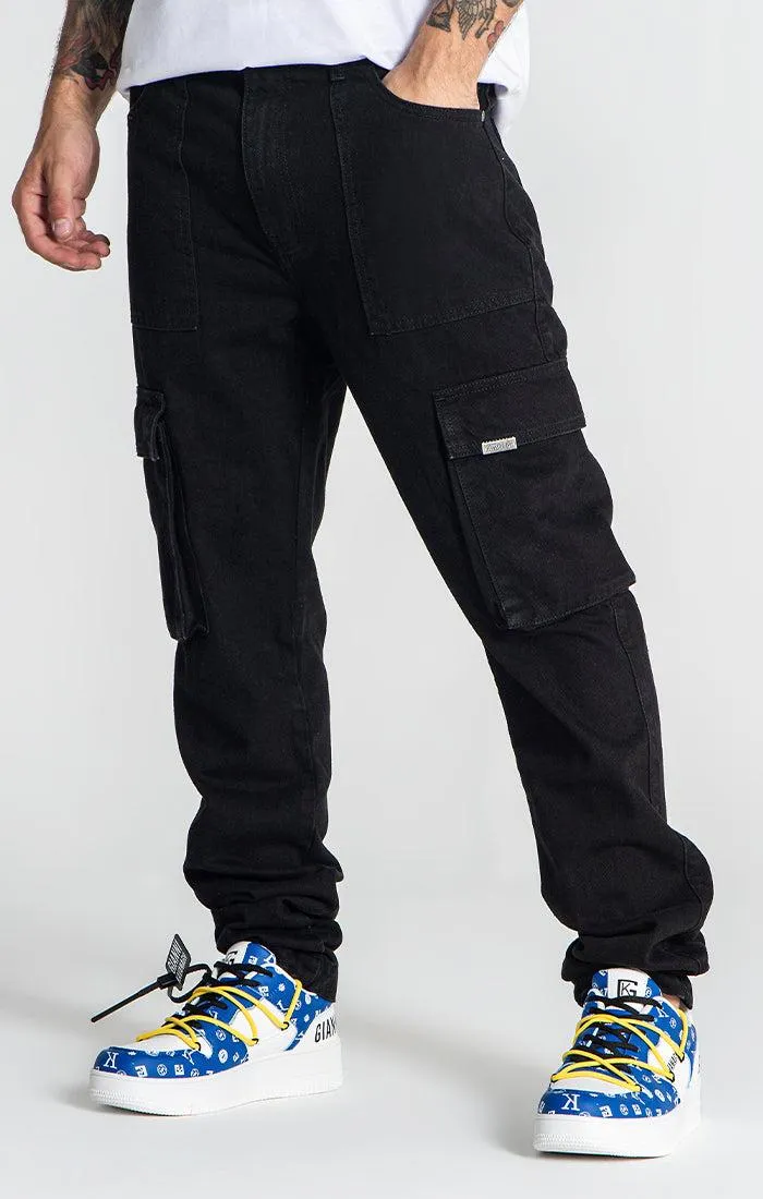 Black Hybrid Cargo Jeans