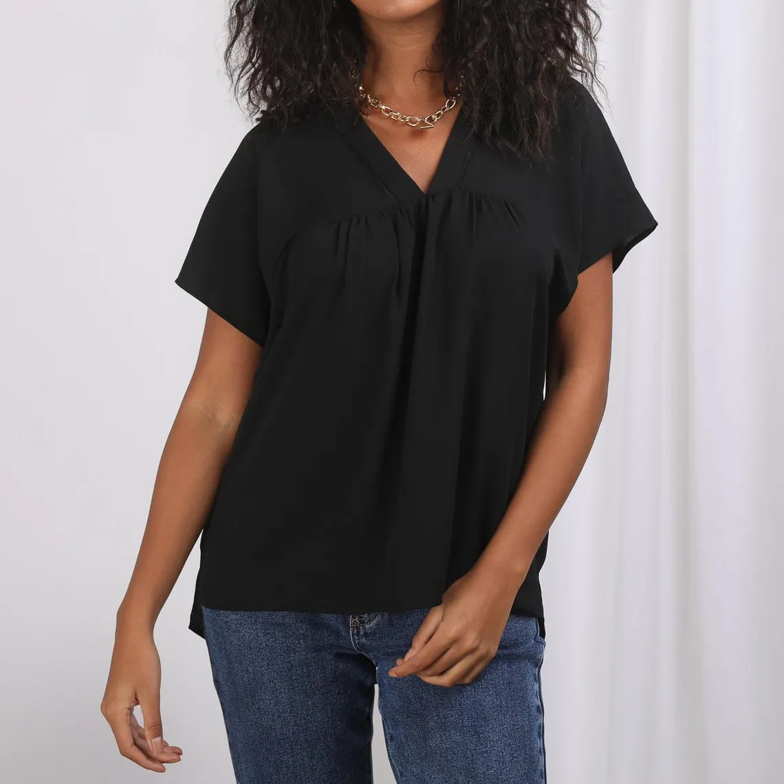 Blouse fluide col V Eva | Blouse 3 SUISSES