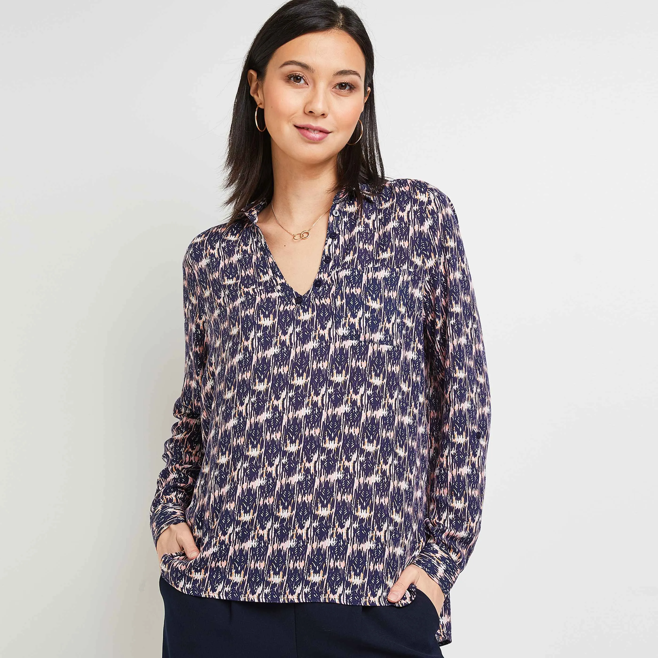 Blouse fluide imprimée femme