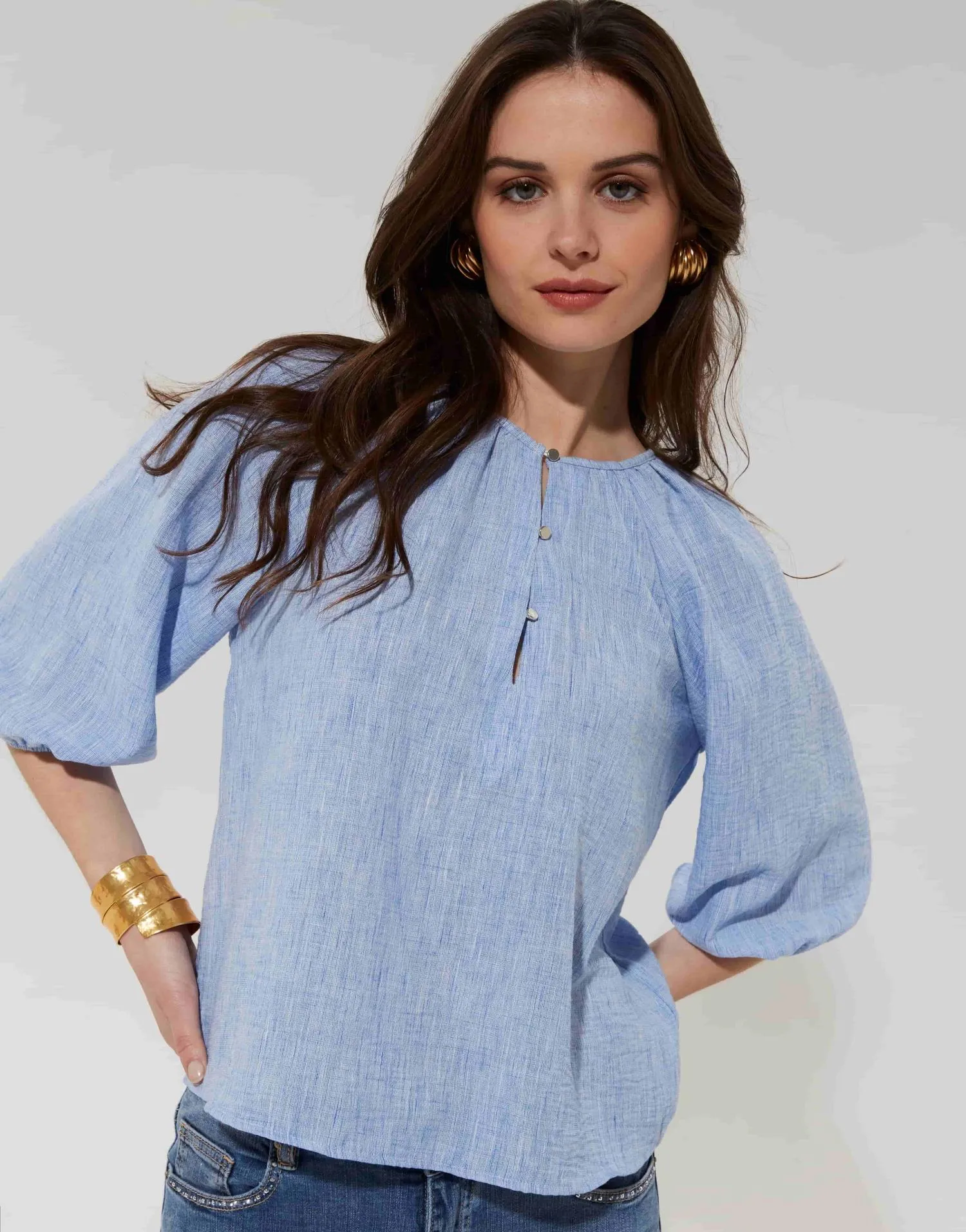 Blouse manches courtes unie