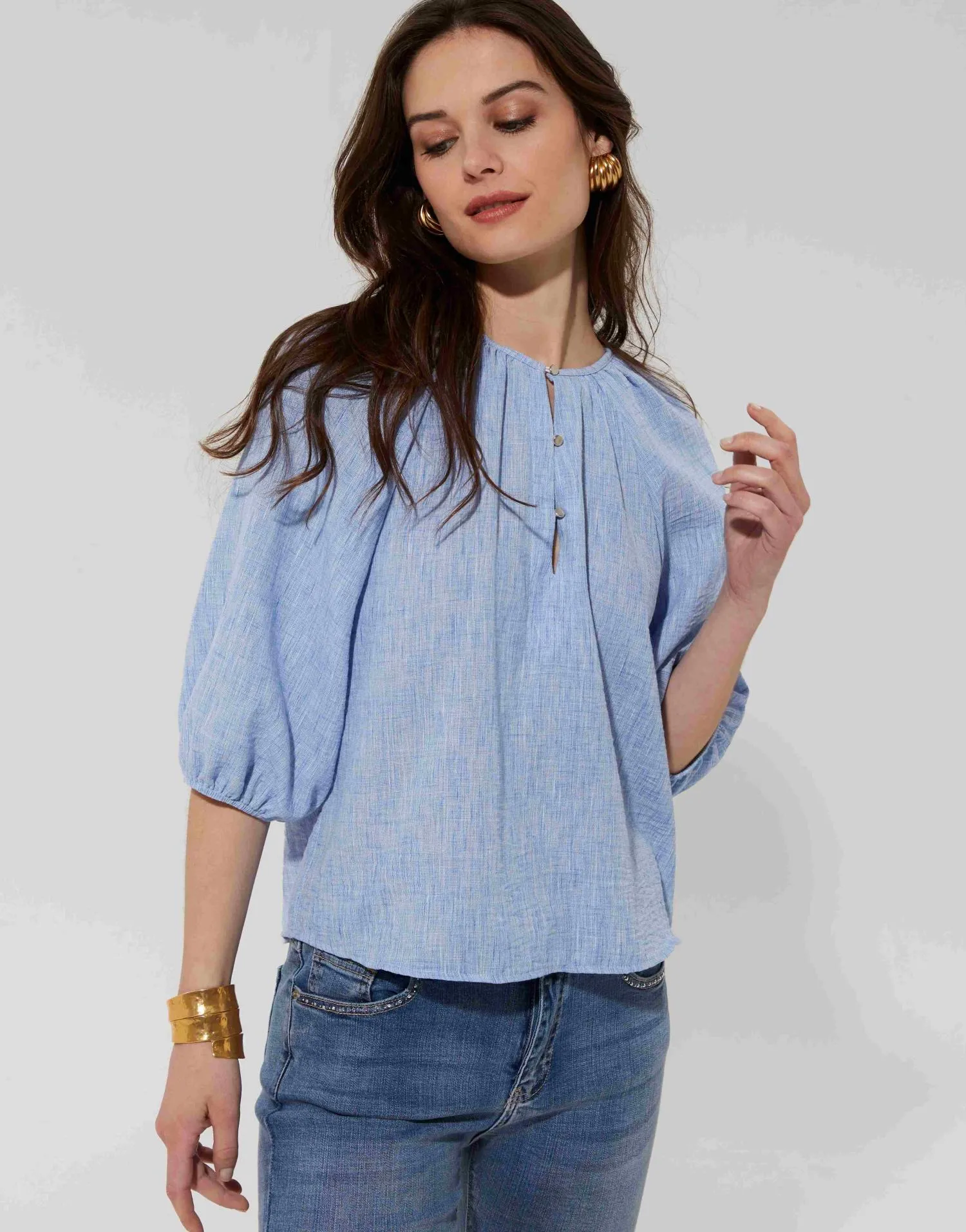 Blouse manches courtes unie