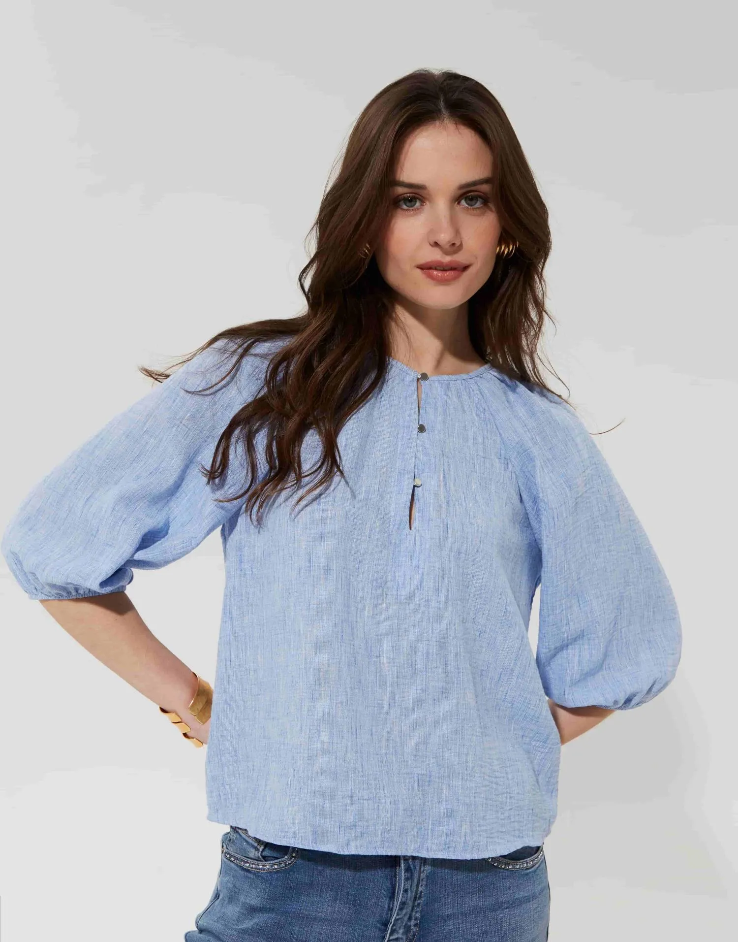 Blouse manches courtes unie