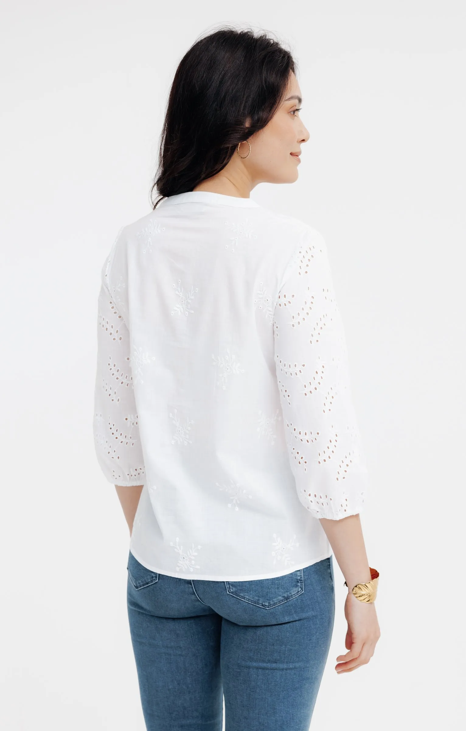 Blouse mix broderies unie  - 31,77 €