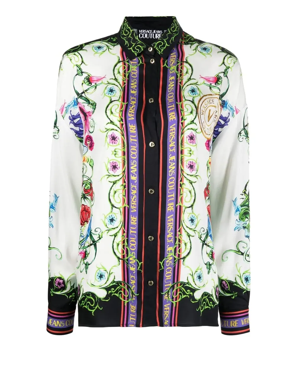 Camisa Versace Jeans Couture Estampada Blanca Mujer