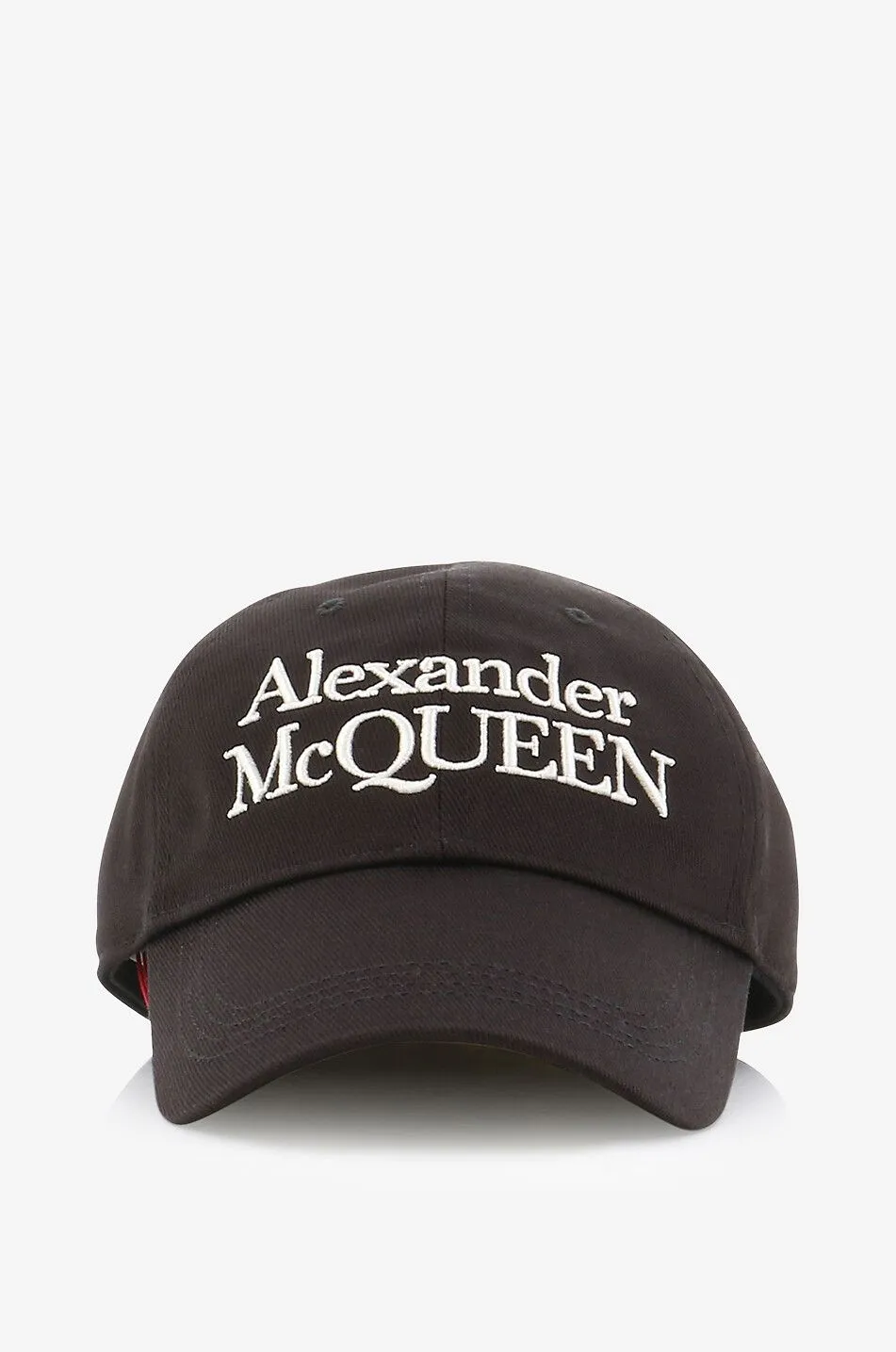 Casquette en gabardine brodée Alexander McQueen Signature