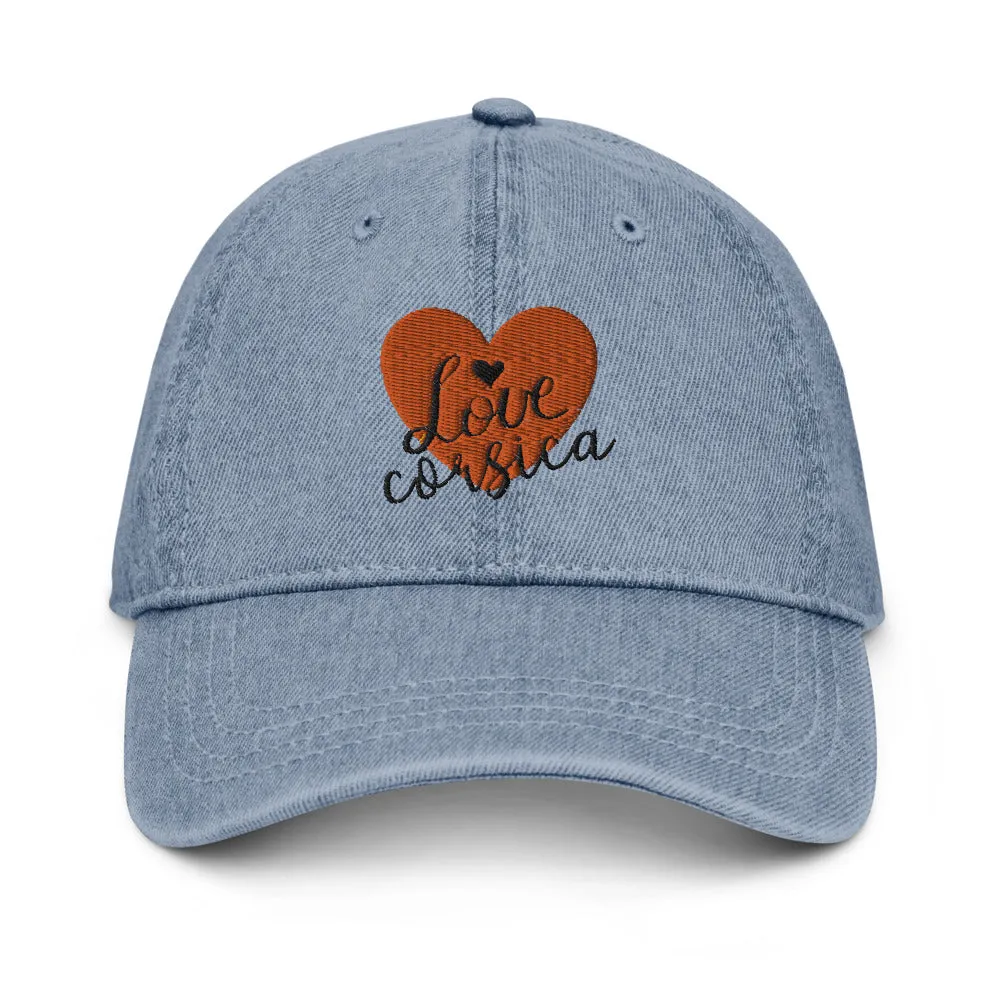 Casquette en jean Love Corsica