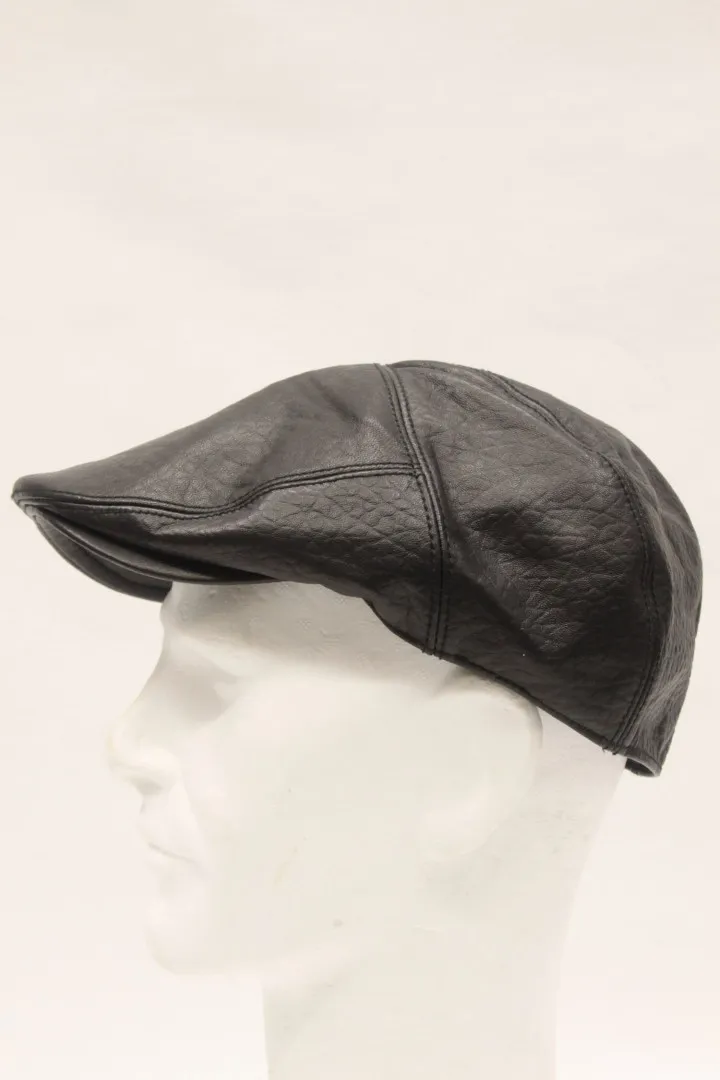 Casquette homme cuir noir : 3446