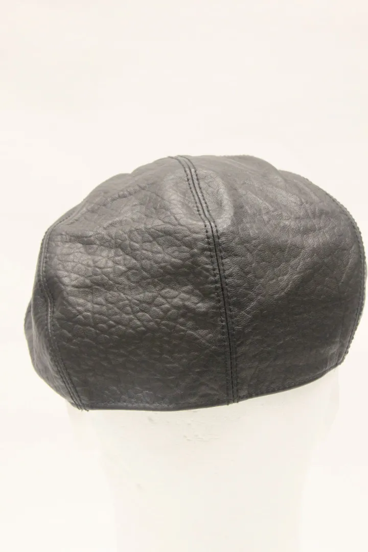 Casquette homme cuir noir : 3446