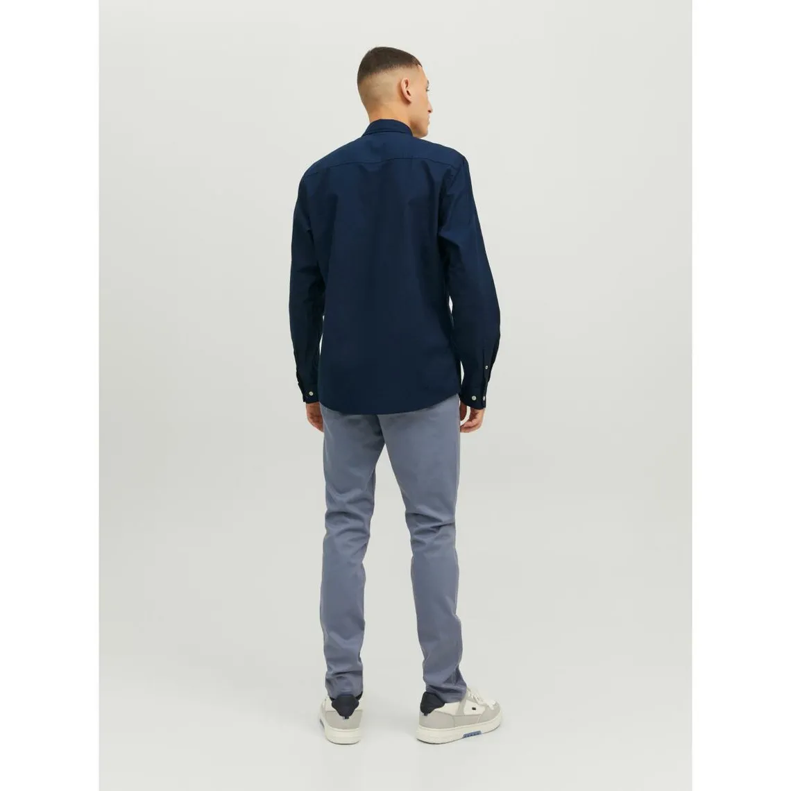 Chemise à boutons Slim Fit Col boutonné Manches longues Bleu Marine en coton Marc | 3 Suisses