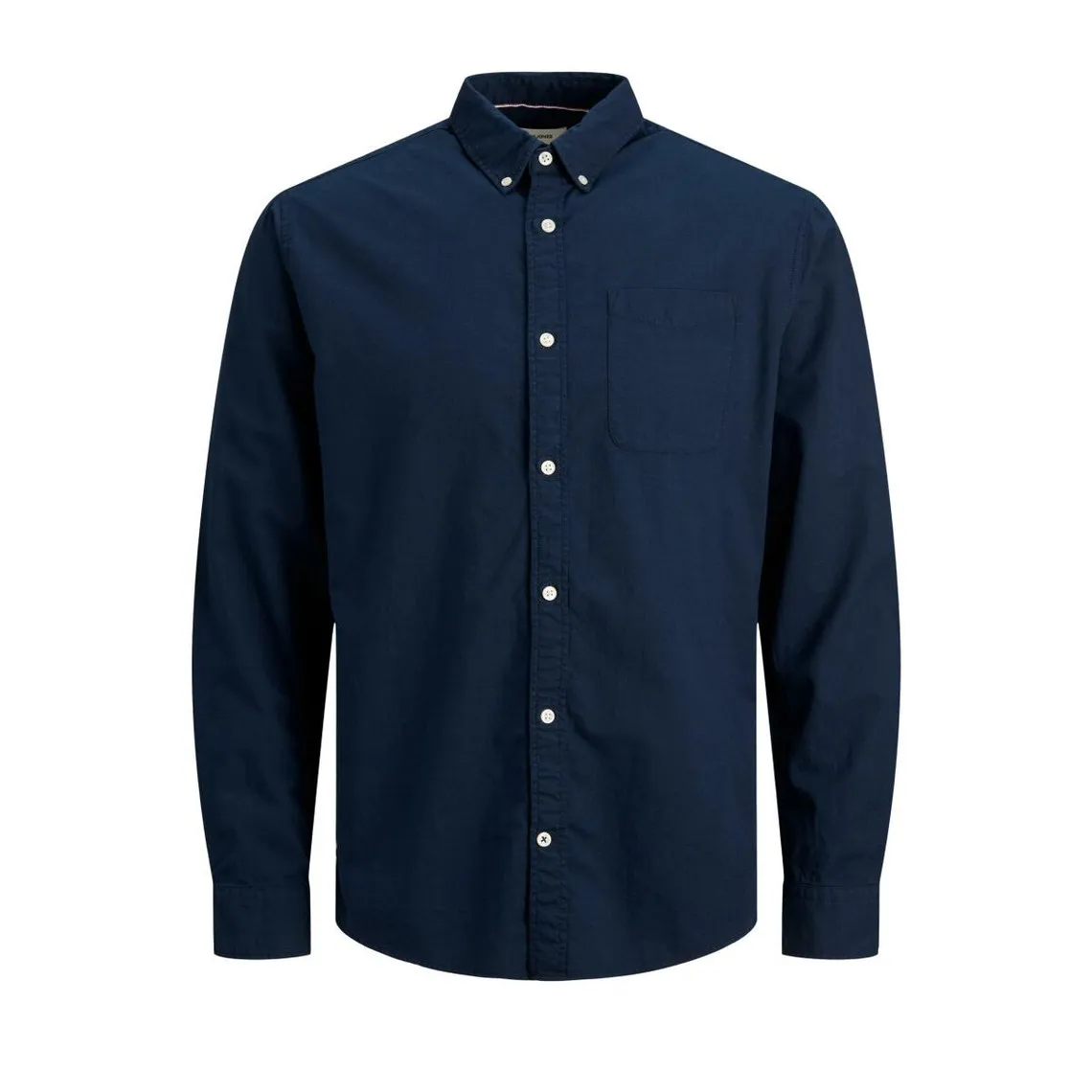 Chemise à boutons Slim Fit Col boutonné Manches longues Bleu Marine en coton Marc | 3 Suisses