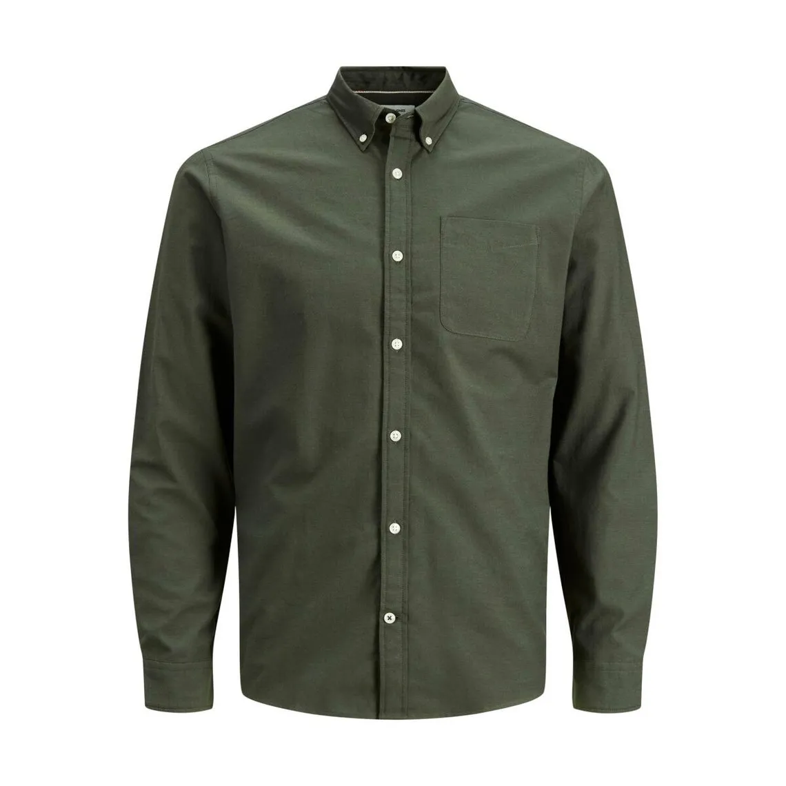 Chemise à boutons Slim Fit Col boutonné Manches longues Vert foncé en coton Tony | 3 Suisses