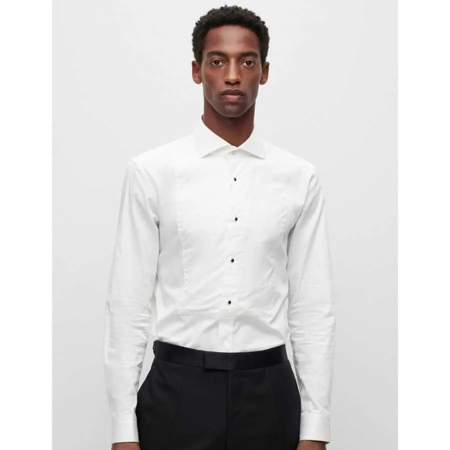 Chemise Blanche Slim Fit Stretch Italien - Boss pour homme