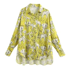 Chemise Blouse Fermée Année 80 Verte