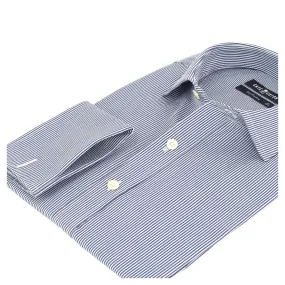 CHEMISE CAFE COTON RAYURES BLEU MARINE JUNO 5 SLIM FIT