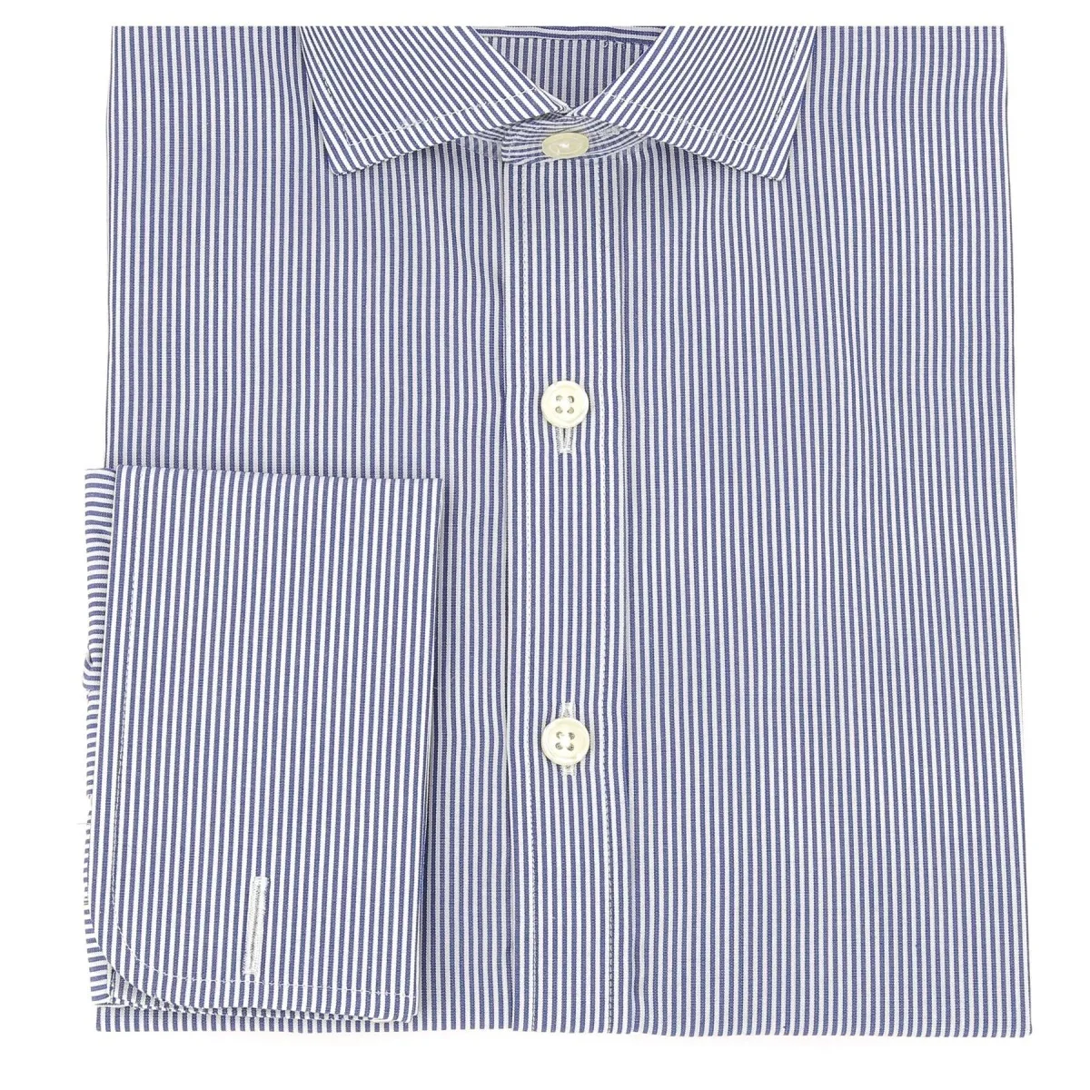 CHEMISE CAFE COTON RAYURES BLEU MARINE JUNO 5 SLIM FIT