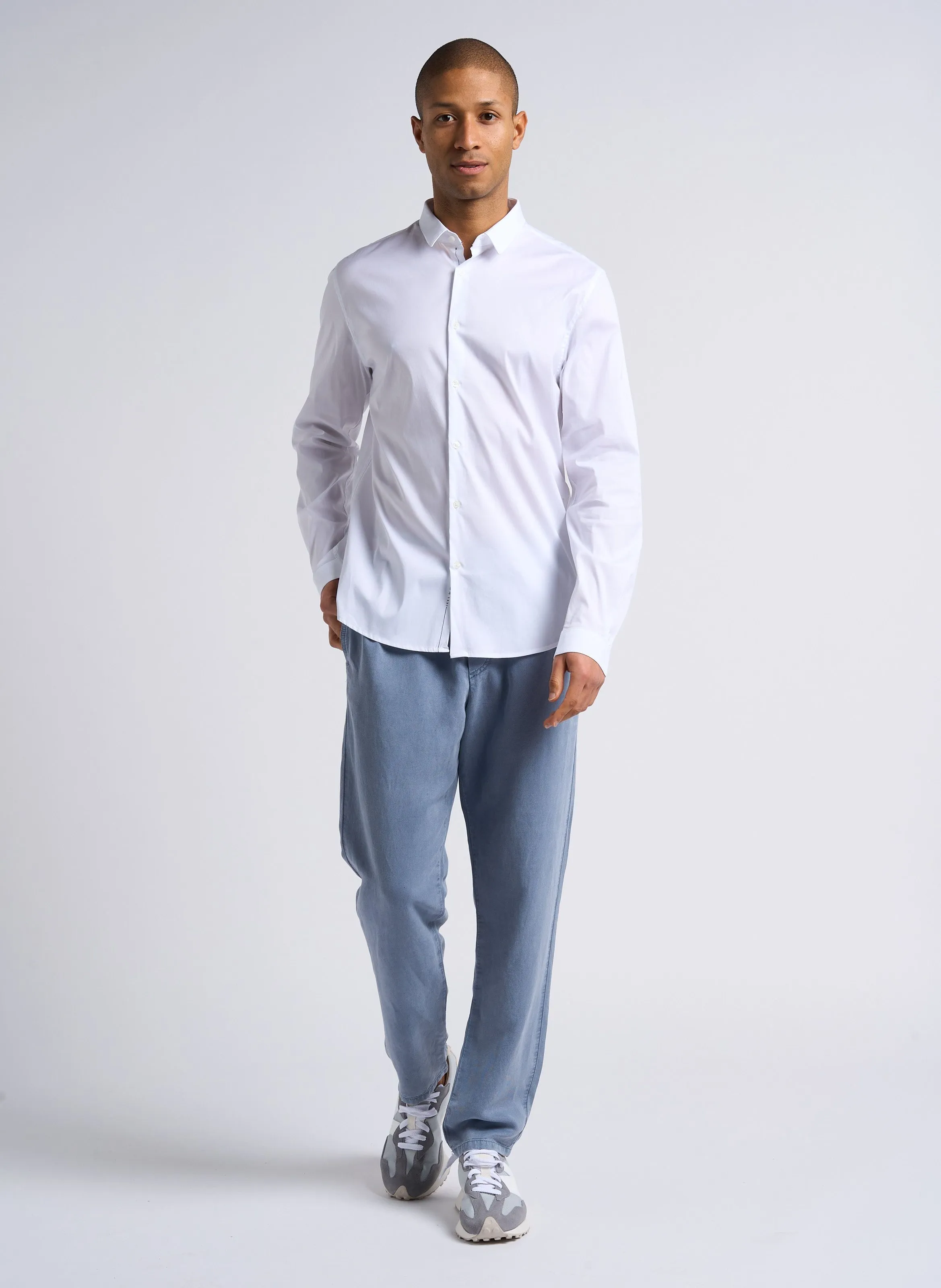 CHEMISE COL CLASSIQUE SLIM-FIT IMPRIMé EN COTON MéLANGé - IKKS pour HOMME | Printemps