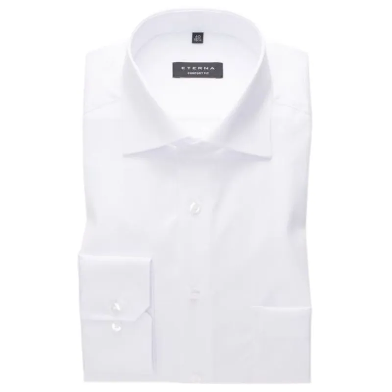 chemise coupe large ETERNA blanc 8817et