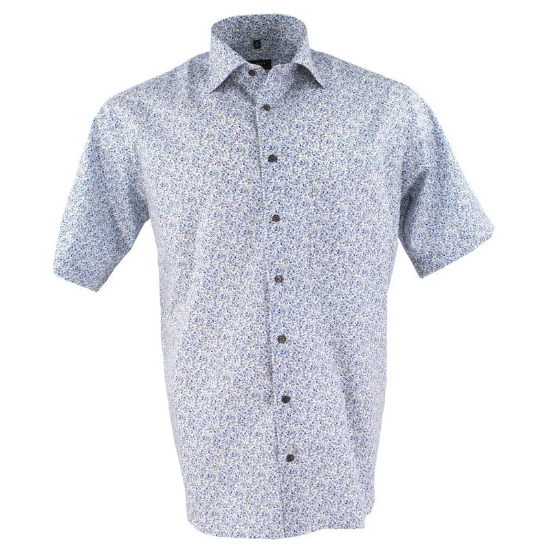 Chemise ETERNA Comfort Fit liberty bleu et blanc