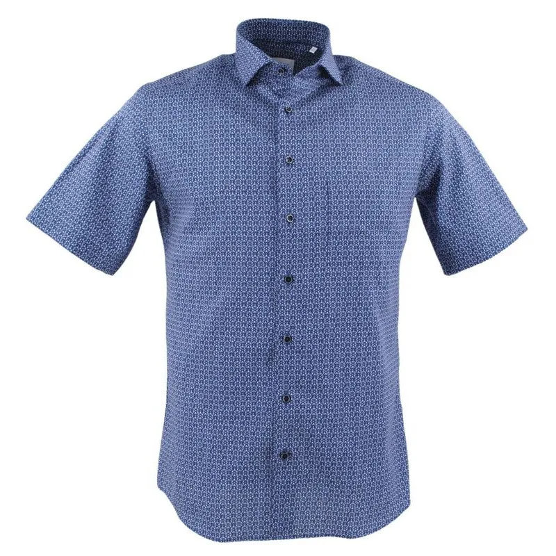 Chemise ETERNA Modern Fit fantaisie bleu foncé