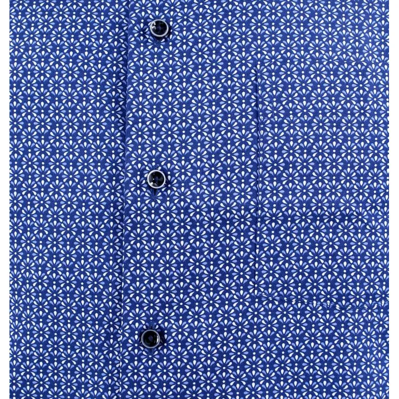 Chemise ETERNA Modern Fit fantaisie bleu foncé