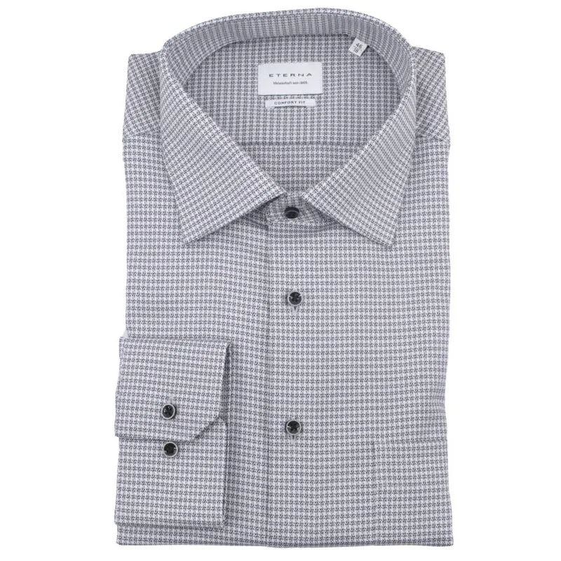 chemise extra-large imprimé gris Eterna Comfort Fit