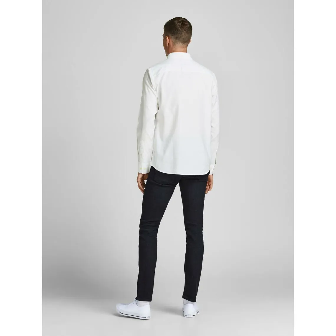 Chemise habillée Slim Fit Col boutonné Manches longues Blanc en coton | 3 Suisses