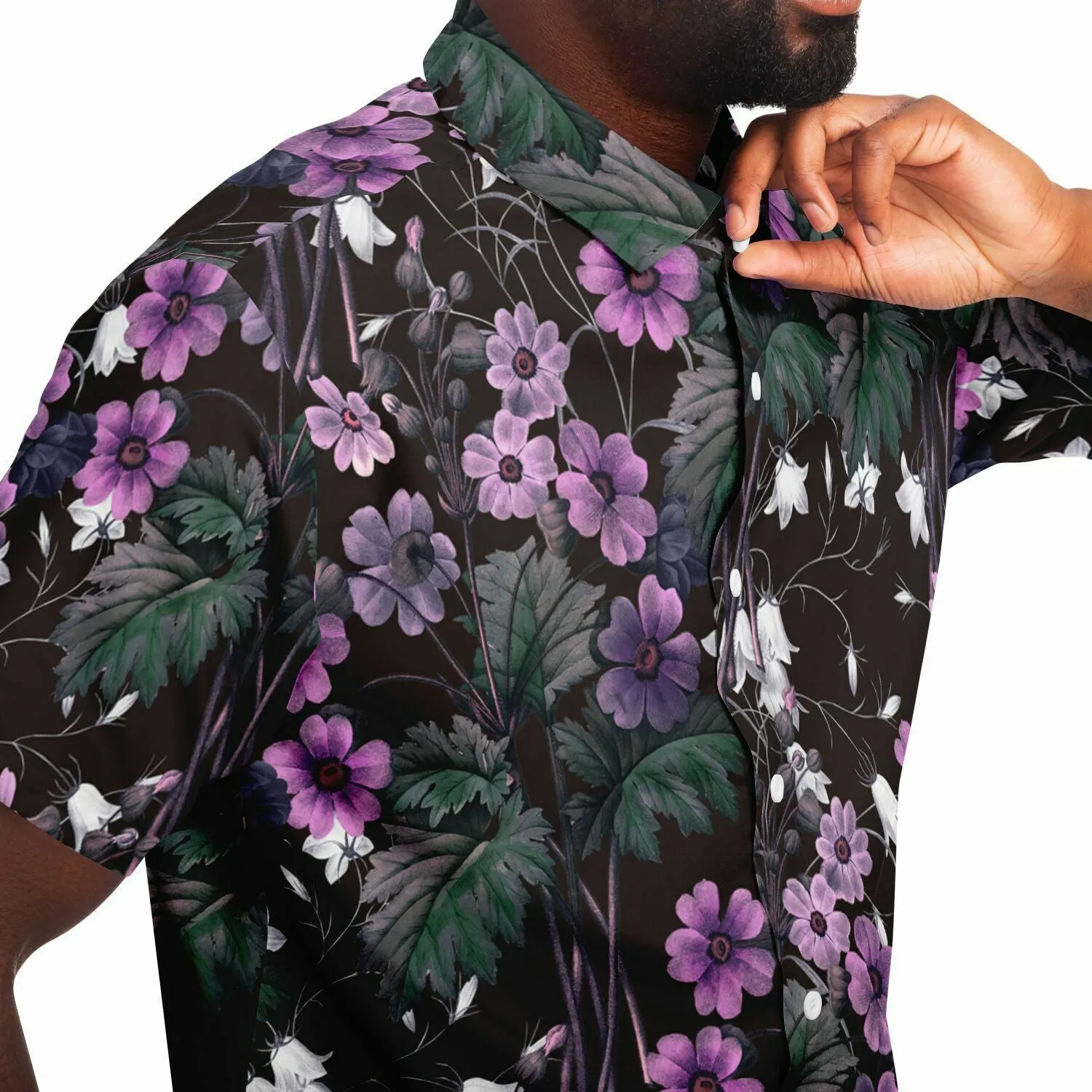 Chemise homme manches courtes à fleurs