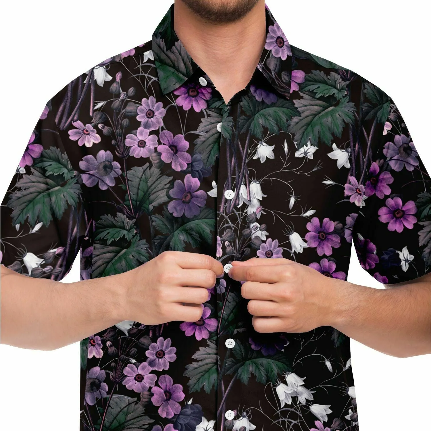 Chemise homme manches courtes à fleurs