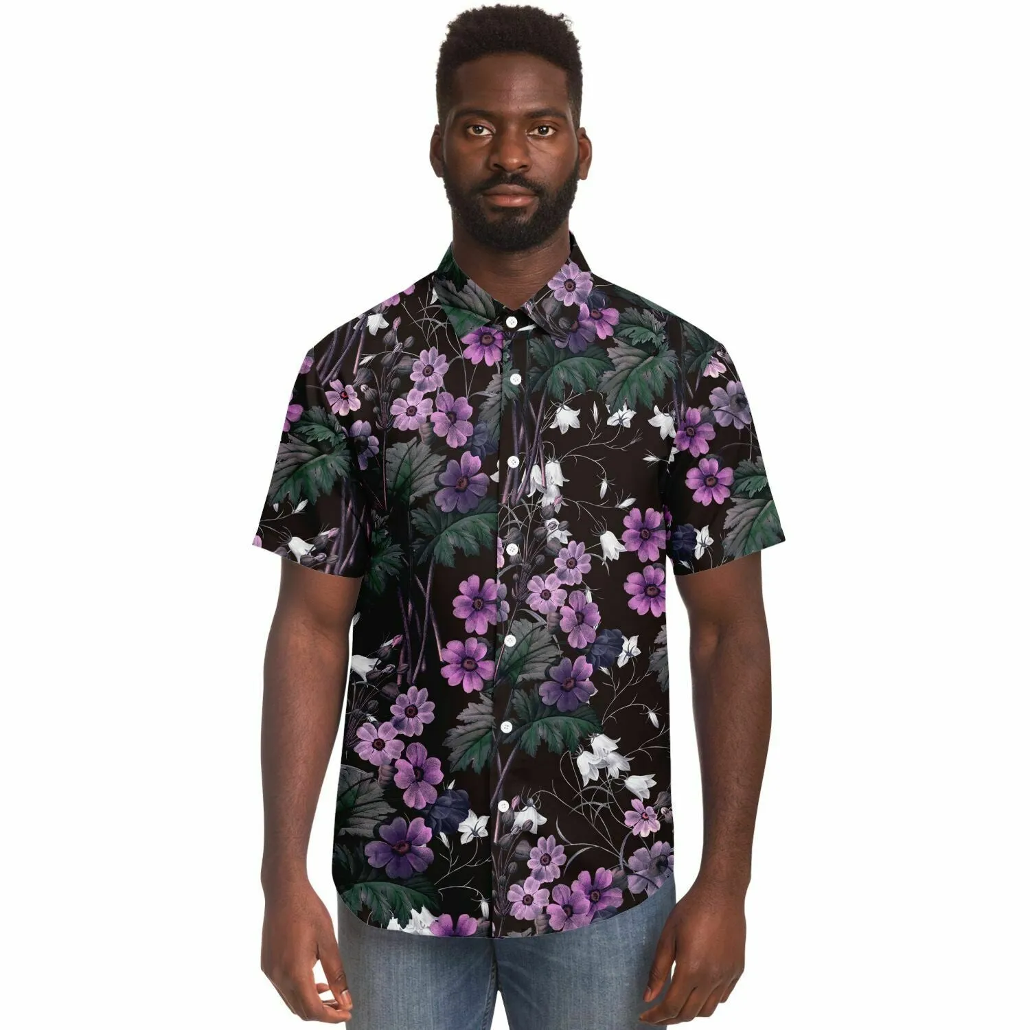 Chemise homme manches courtes à fleurs