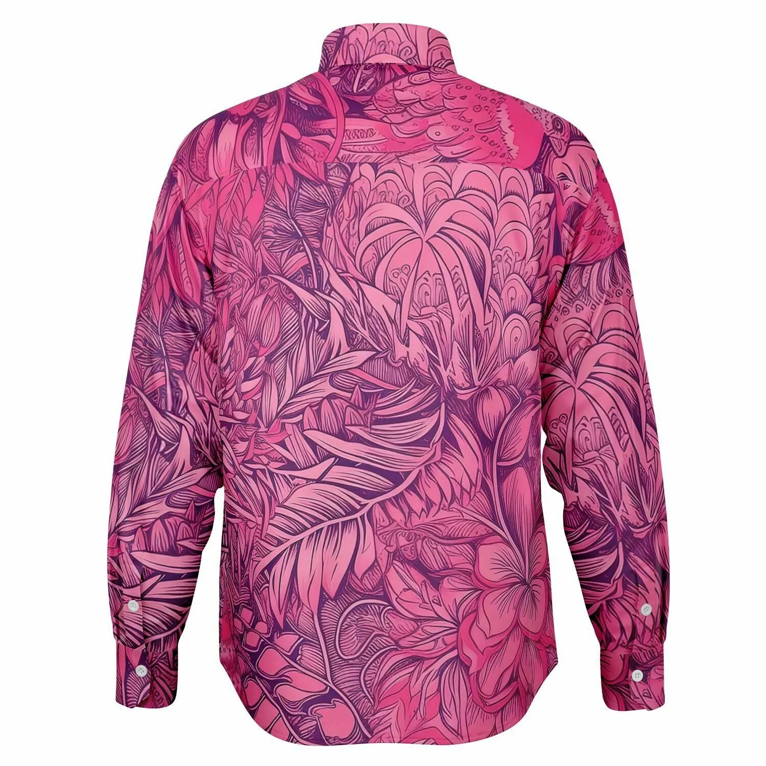 Chemise homme manches longues à fleurs