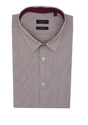 Chemise homme slim fit à mille rayures rouge et bleu - Homme - GRESLEY