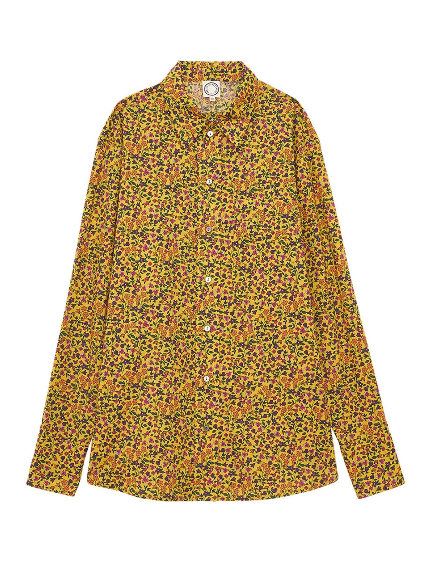 Chemise Maureen jaune à fleurs