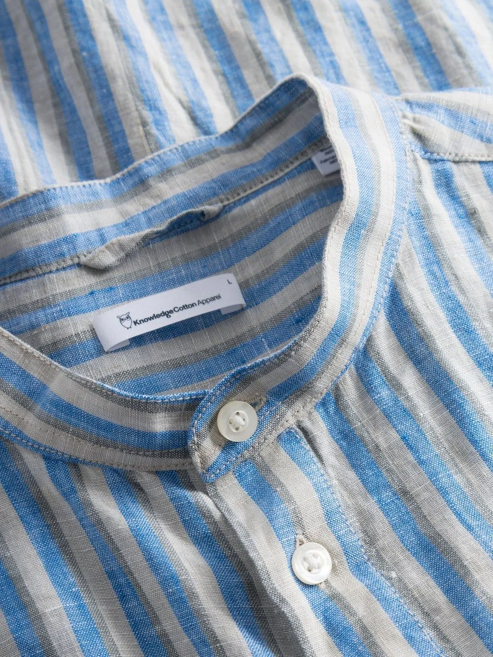 Chemise rayée bleue en lin bio - striped linen custom fit shirt stripe 8007 stripe homme