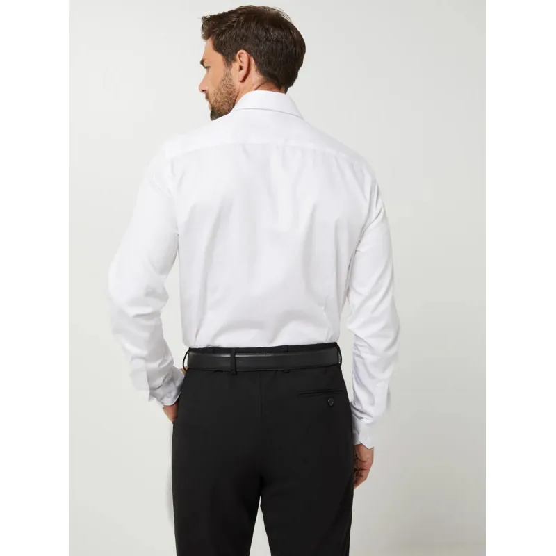 Chemise slim fit satin stretch blanc homme - Izac | wimod