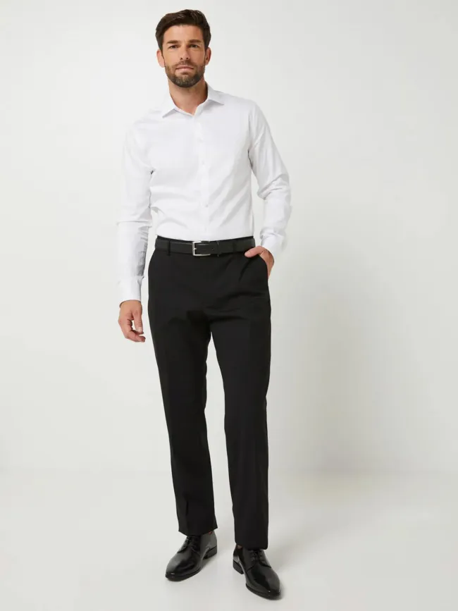 Chemise slim fit satin stretch blanc homme - Izac | wimod